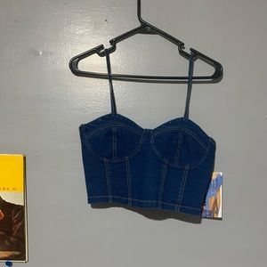 Medium Jean corset crop top